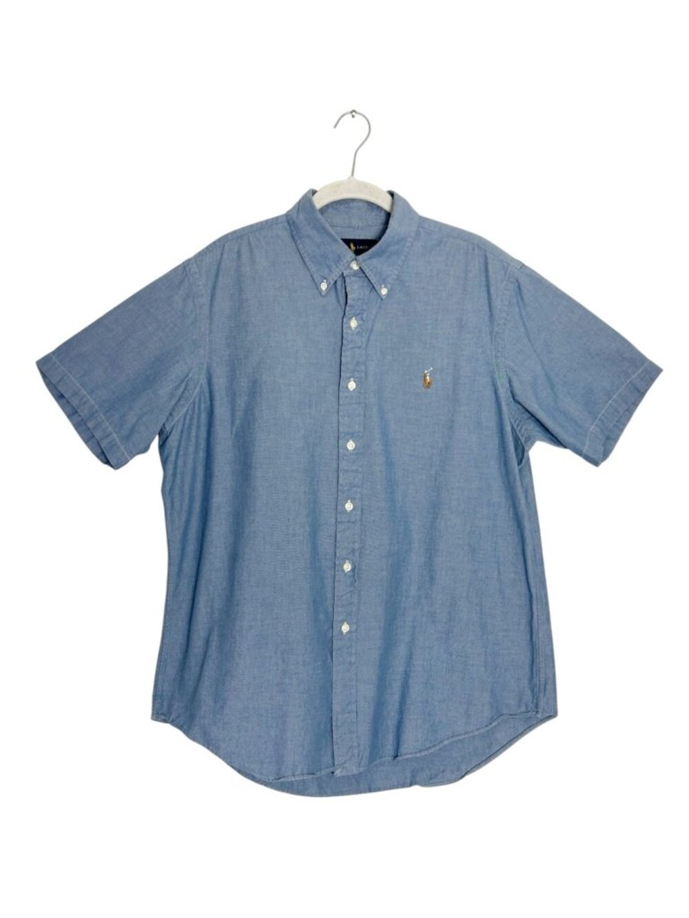 Ralph Lauren Classic Fit Cotton Chambray Button Down Shirt in Blue - Sz L